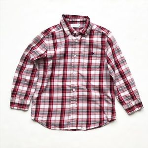 epk plaid button down shirt EUC 6Y